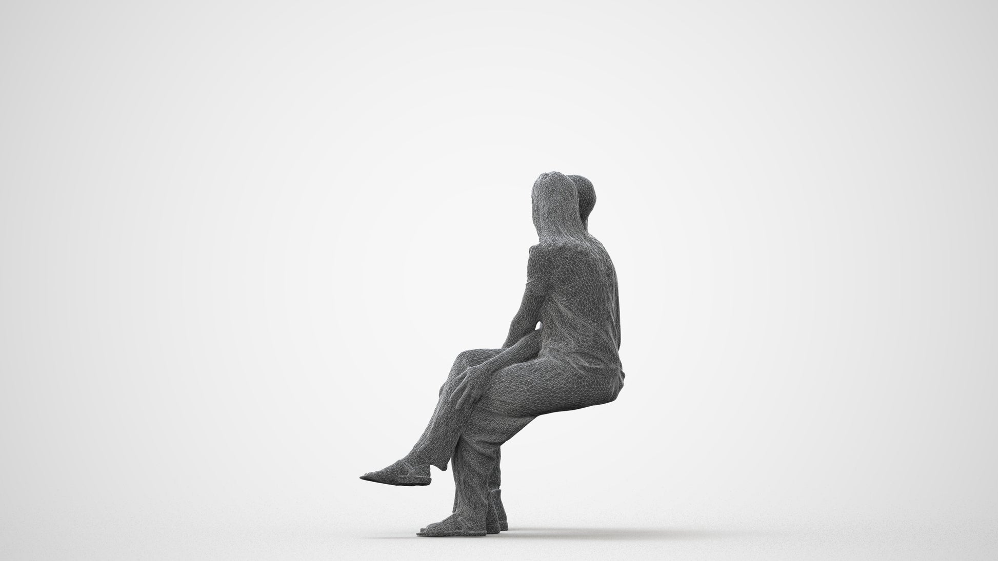 realistic 3D woman casual couple, scanned archviz people for Blender and 3ds Max, square thumbnail