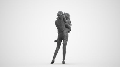 realistic 3D people girl casual kids, render-ready for V-Ray and Corona, FBX OBJ, wireframe front view