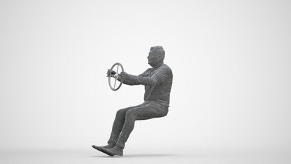 3D people model man business driving, scanned human for 3ds Max rendering, three-quarter front view render