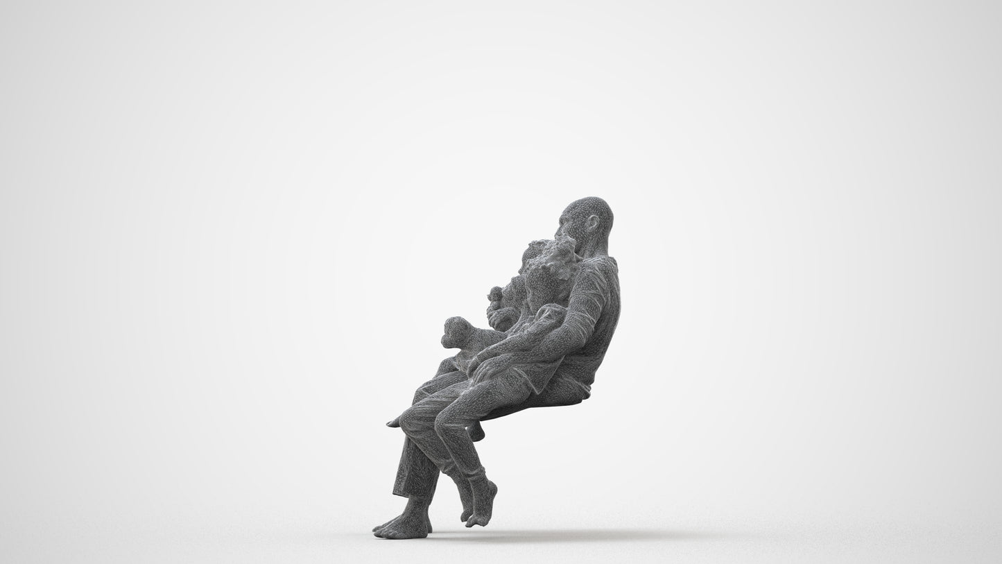 realistic 3D people girl kids, render-ready for V-Ray and Corona, FBX OBJ, square thumbnail