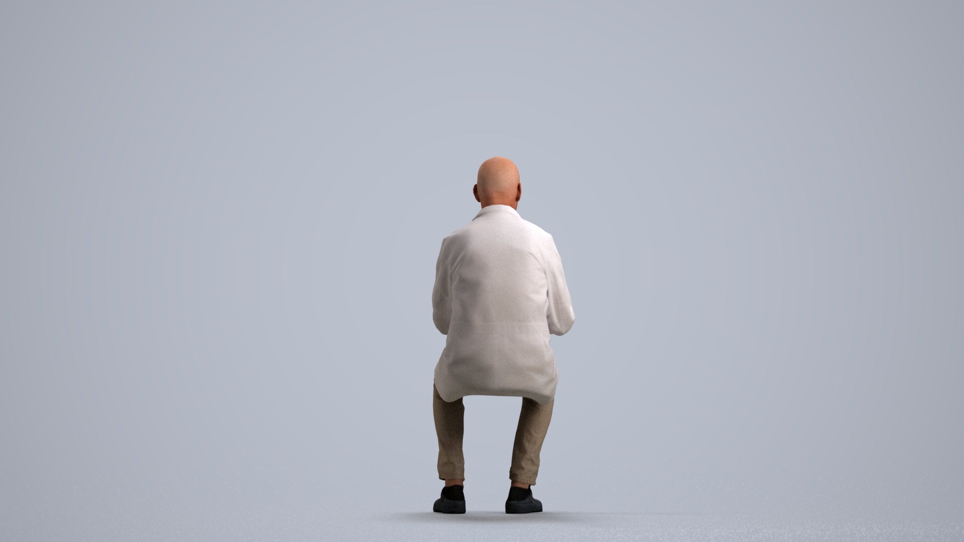 scanned 3D senior man medical, photogrammetry people for Enscape and V-Ray, front view render