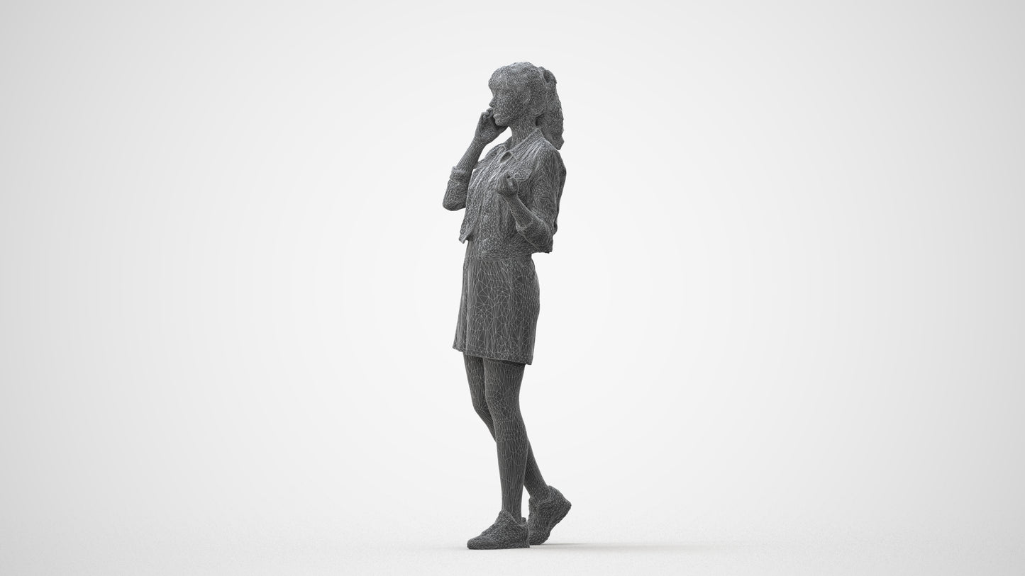 realistic 3D people woman casual walking, render-ready for V-Ray and Corona, FBX OBJ, square thumbnail