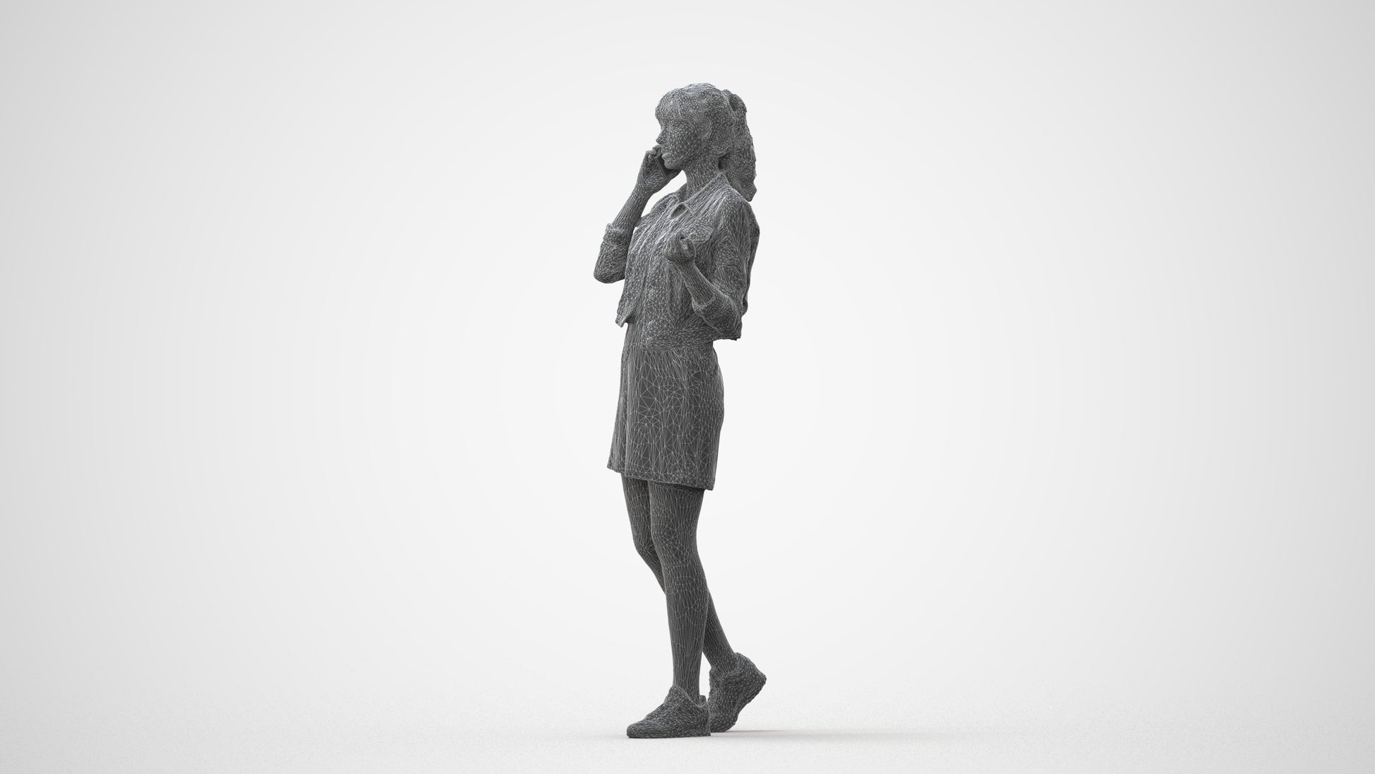 realistic 3D people woman casual walking, render-ready for V-Ray and Corona, FBX OBJ, square thumbnail