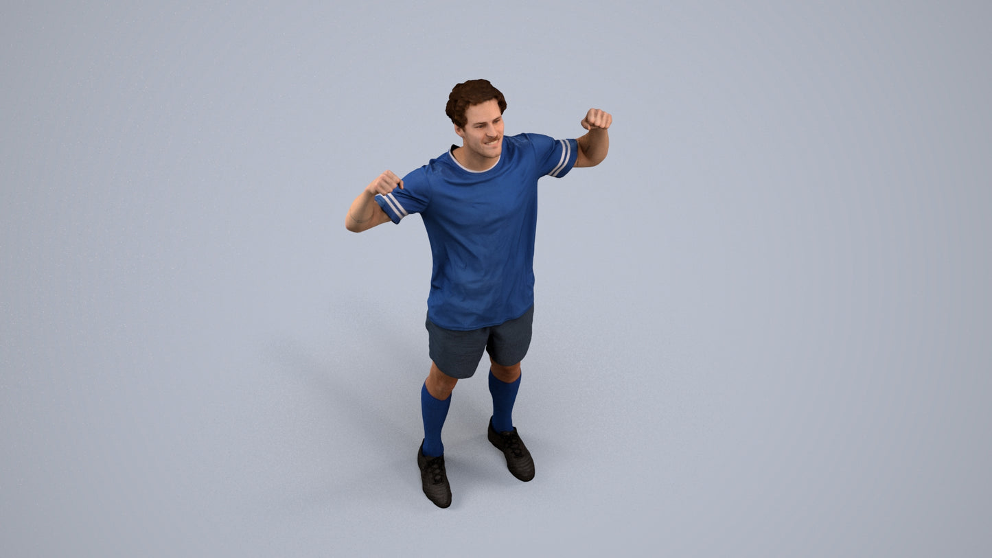 scanned 3D man sport, photogrammetry people for Enscape and V-Ray, back view render