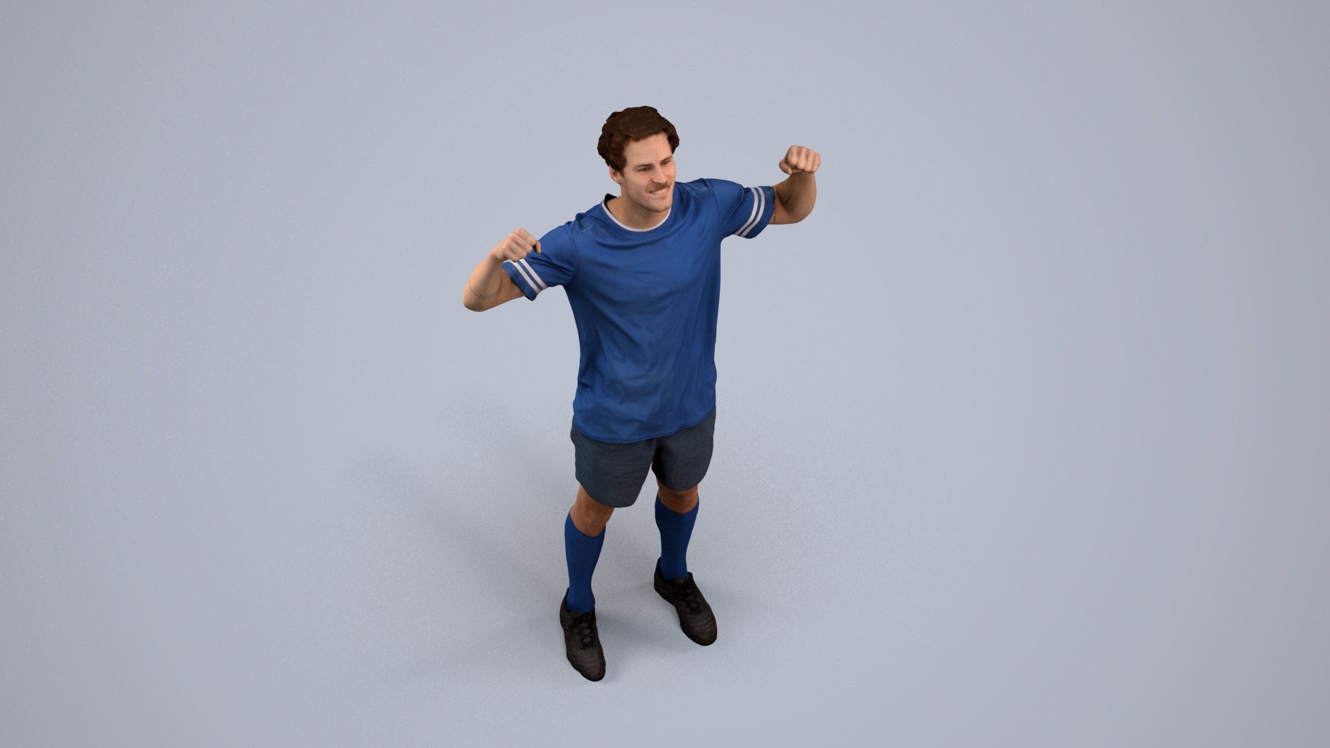 scanned 3D man sport, photogrammetry people for Enscape and V-Ray, back view render