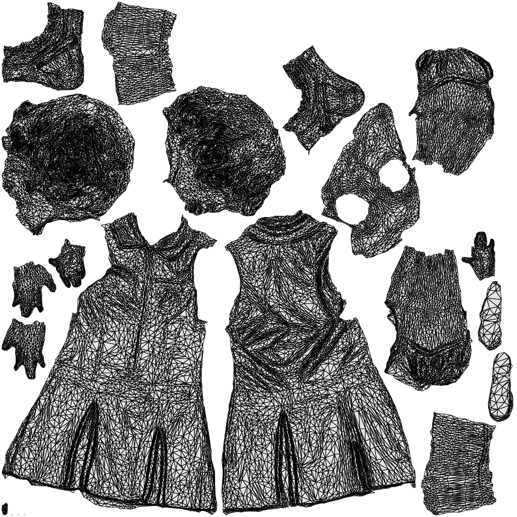 photogrammetry 3D girl kids, realistic human model archviz FBX, wireframe top-down view