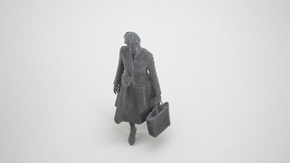 3D scanned senior woman standing business, photorealistic archviz people for Enscape and SketchUp