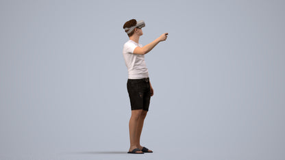 photogrammetry 3D boy casual kids, realistic human model archviz FBX, side view render