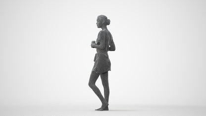 3D people model woman bathroom, scanned human for 3ds Max rendering, square thumbnail