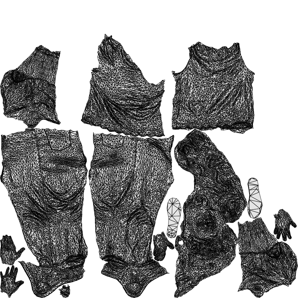 realistic 3D woman casual standing, scanned archviz people for Blender and 3ds Max, wireframe top-down view