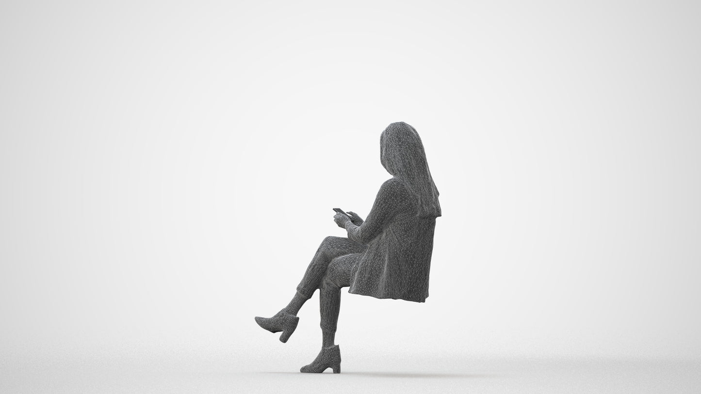 realistic 3D human woman business, archviz people FBX OBJ for Blender, square thumbnail
