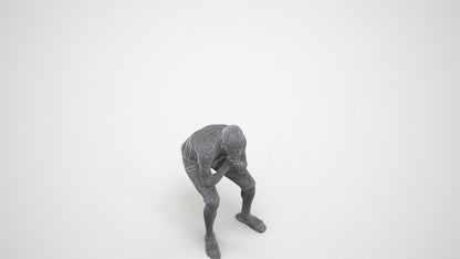 3D human model boy casual kids, photogrammetry scanned person for archviz, wireframe three-quarter view