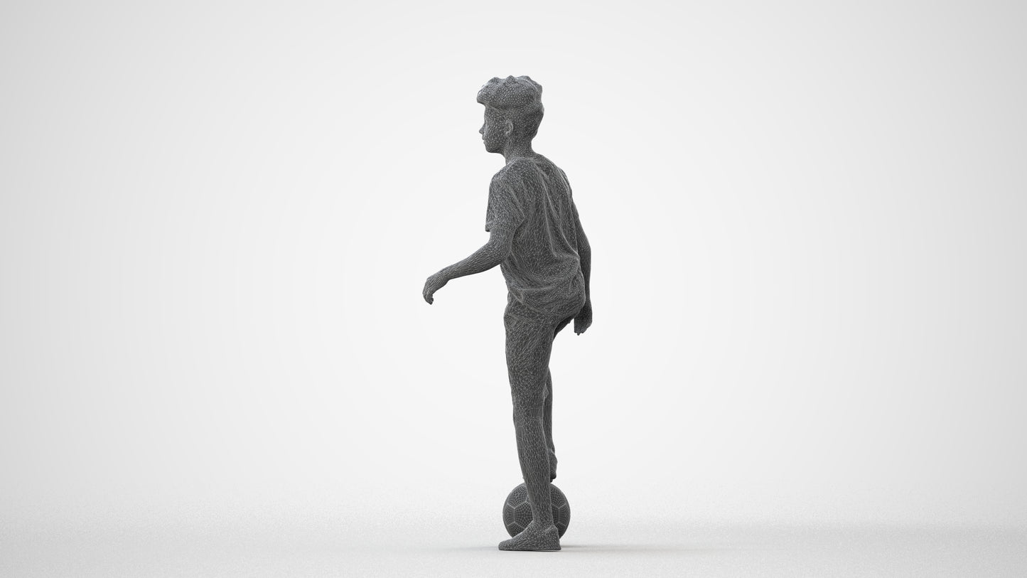 photogrammetry 3D boy casual kids, realistic human model archviz FBX, square thumbnail