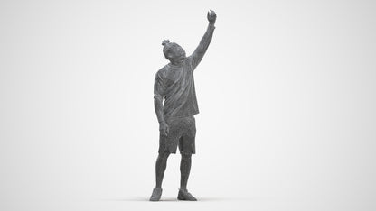 3D human model man sport, photogrammetry scanned person for archviz, three-quarter front view render