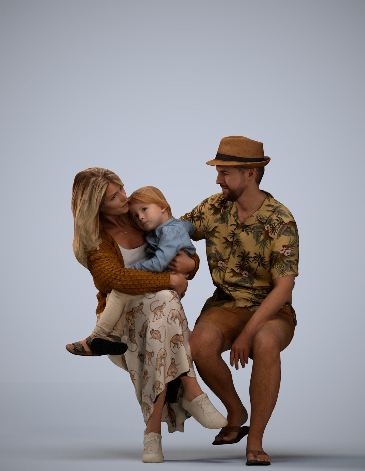scanned 3D girl kids, photogrammetry people for Enscape and V-Ray