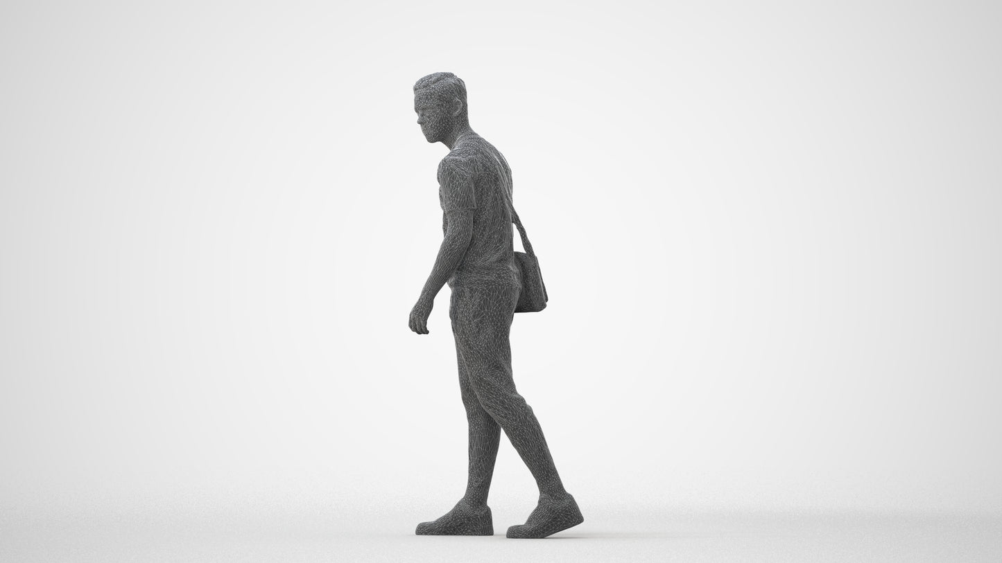 realistic 3D human boy casual kids, archviz people FBX OBJ for Blender, square thumbnail
