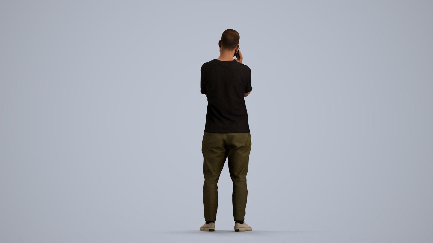 realistic 3D people man casual standing, render-ready for V-Ray and Corona, FBX OBJ, front view render