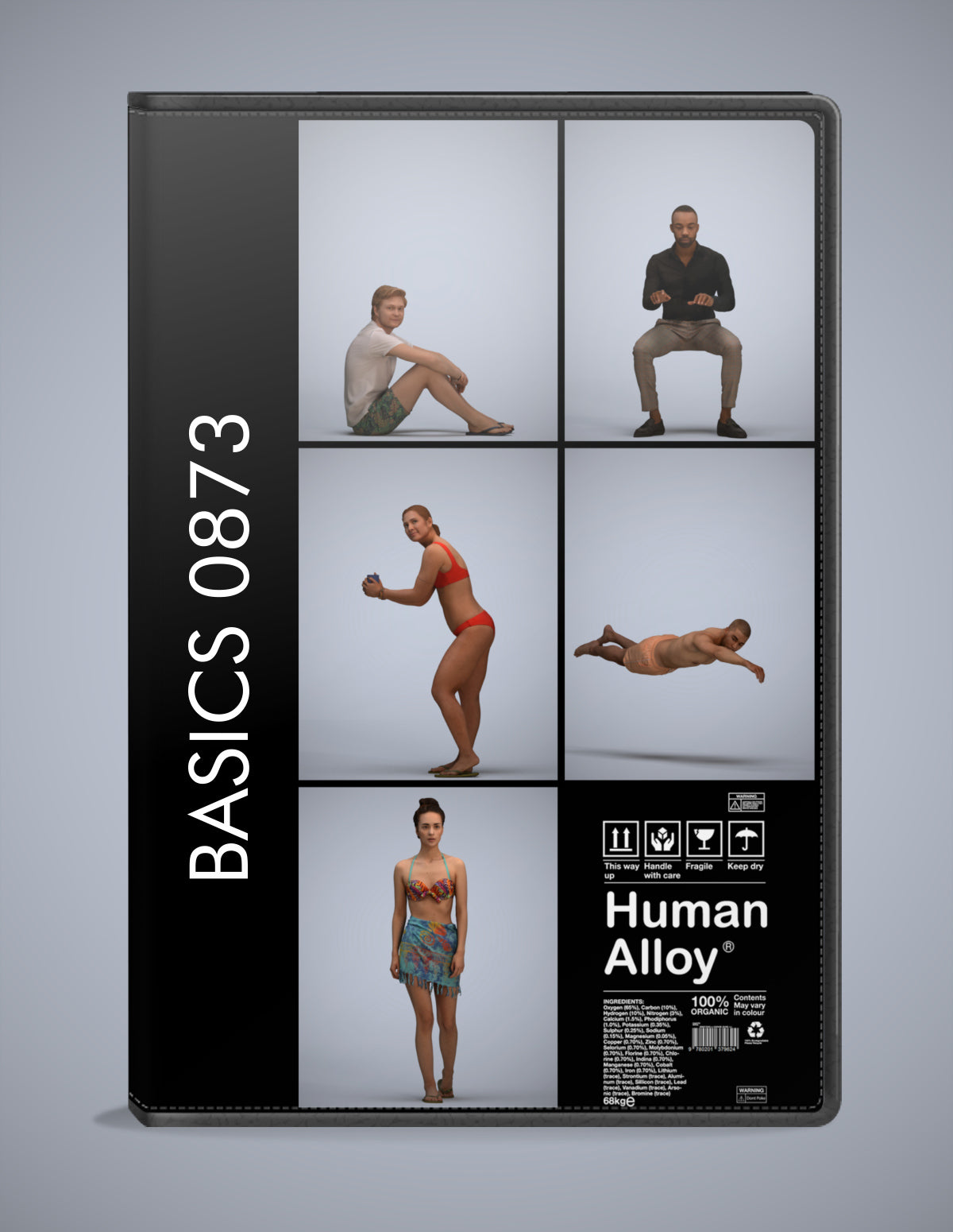 photogrammetry 3D people pool collection, 5 realistic human models archviz FBX