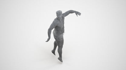 realistic 3D people man sport pool, render-ready for V-Ray and Corona, FBX OBJ, wireframe three-quarter view