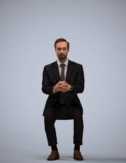 photogrammetry 3D man formal business, realistic human model archviz FBX