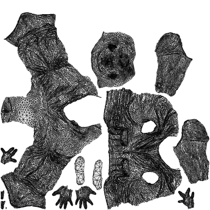 realistic 3D people man casual business, render-ready for V-Ray and Corona, FBX OBJ, wireframe top-down view