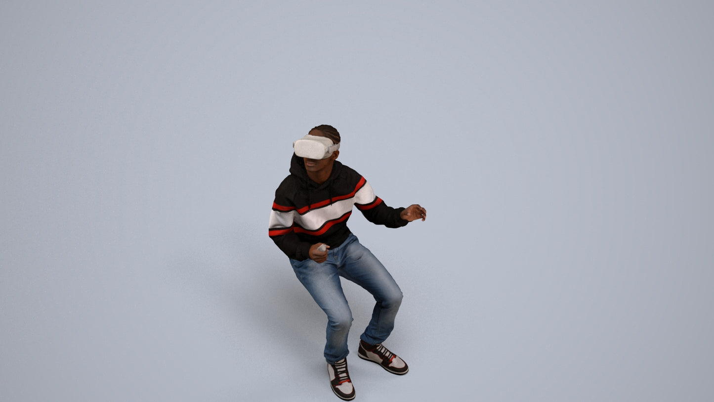 realistic 3D people boy casual kids, render-ready for V-Ray and Corona, FBX OBJ, back view render