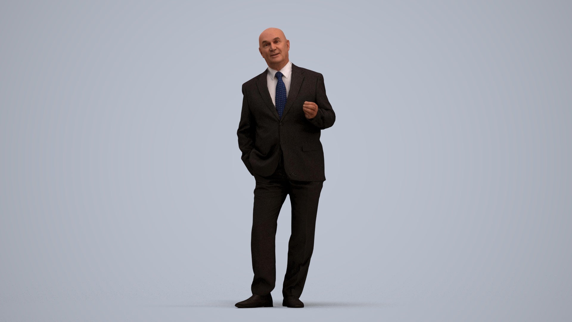 photogrammetry 3D senior man business mix, realistic human model archviz FBX, standing pose render