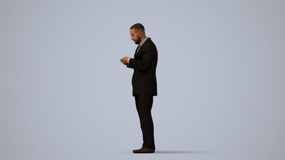 realistic 3D people man business, render-ready for V-Ray and Corona, FBX OBJ, three-quarter view render