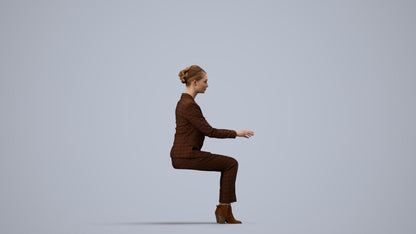 realistic 3D people woman business, render-ready for V-Ray and Corona, FBX OBJ, side view render