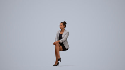 3D scanned woman business, photorealistic archviz people for Enscape and SketchUp, top-down view render