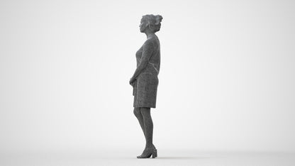 scanned 3D woman business standing, photogrammetry people for Enscape and V-Ray, square thumbnail