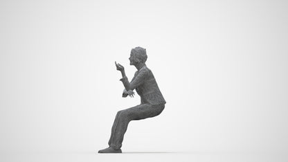 3D scanned woman business, photorealistic archviz people for Enscape and SketchUp, wireframe back view
