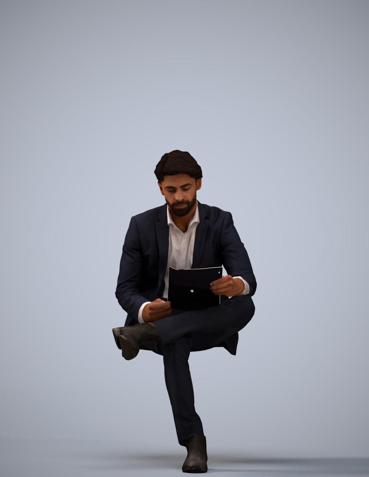 3D people model man business, scanned human for 3ds Max rendering