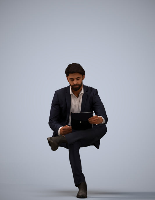 3D people model man business, scanned human for 3ds Max rendering