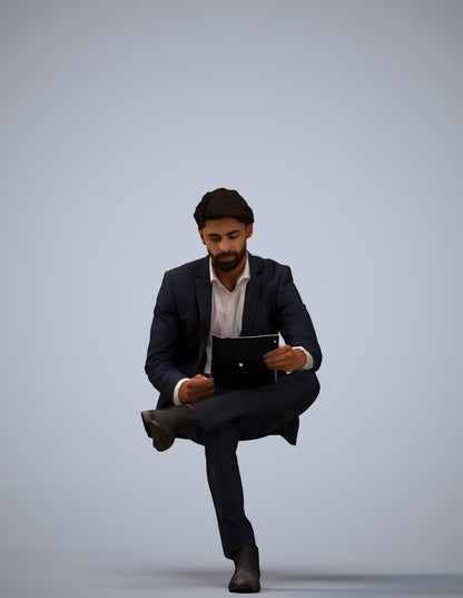 3D people model man business, scanned human for 3ds Max rendering