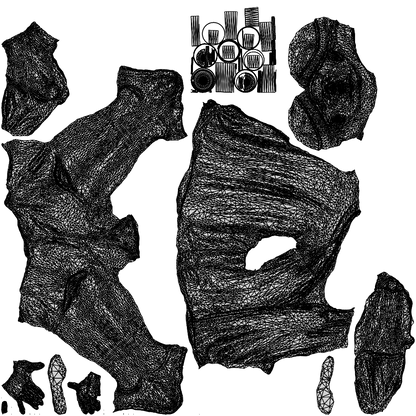 3D scanned man standing casual, photorealistic archviz people for Enscape and SketchUp, wireframe top-down view