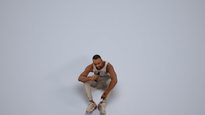 realistic 3D people man casual sitting, render-ready for V-Ray and Corona, FBX OBJ, back view render