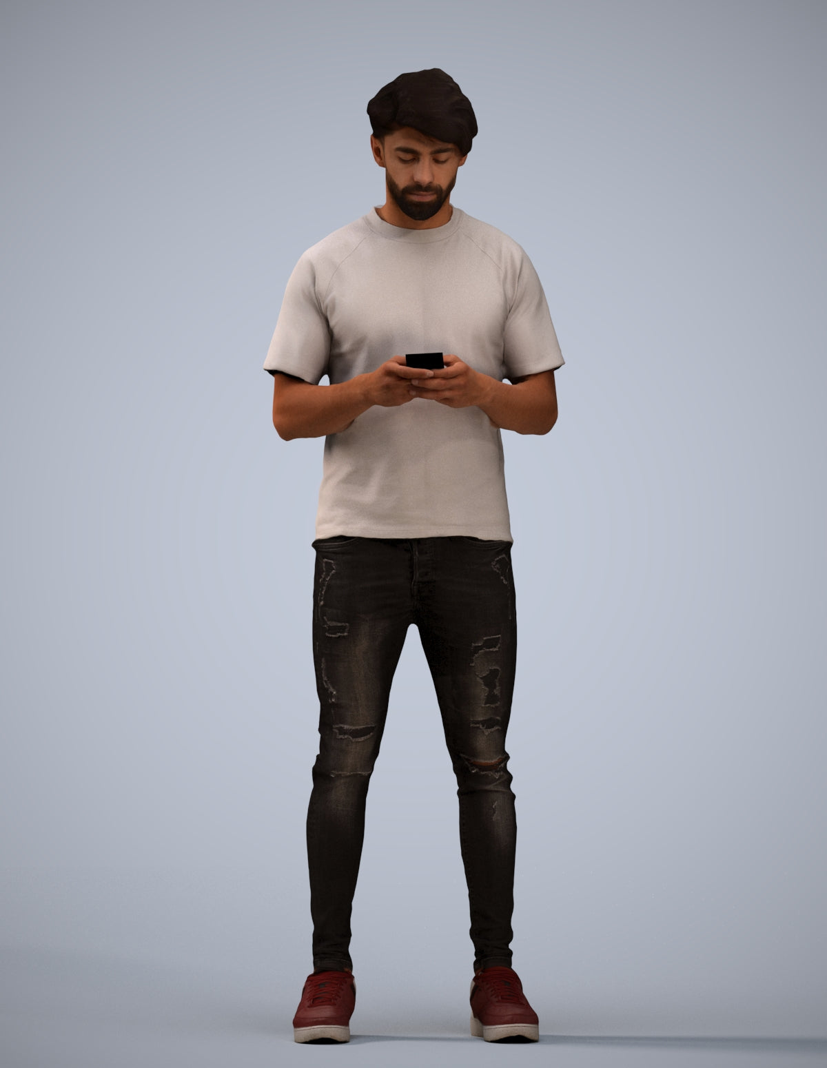 3D scanned man standing casual, photorealistic archviz people for Enscape and SketchUp