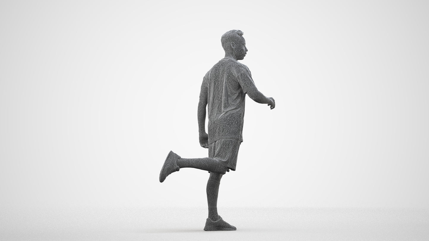 realistic 3D people man sport, render-ready for V-Ray and Corona, FBX OBJ, wireframe side view