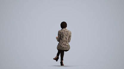 3D people model woman casual sitting, scanned human for 3ds Max rendering, front view render