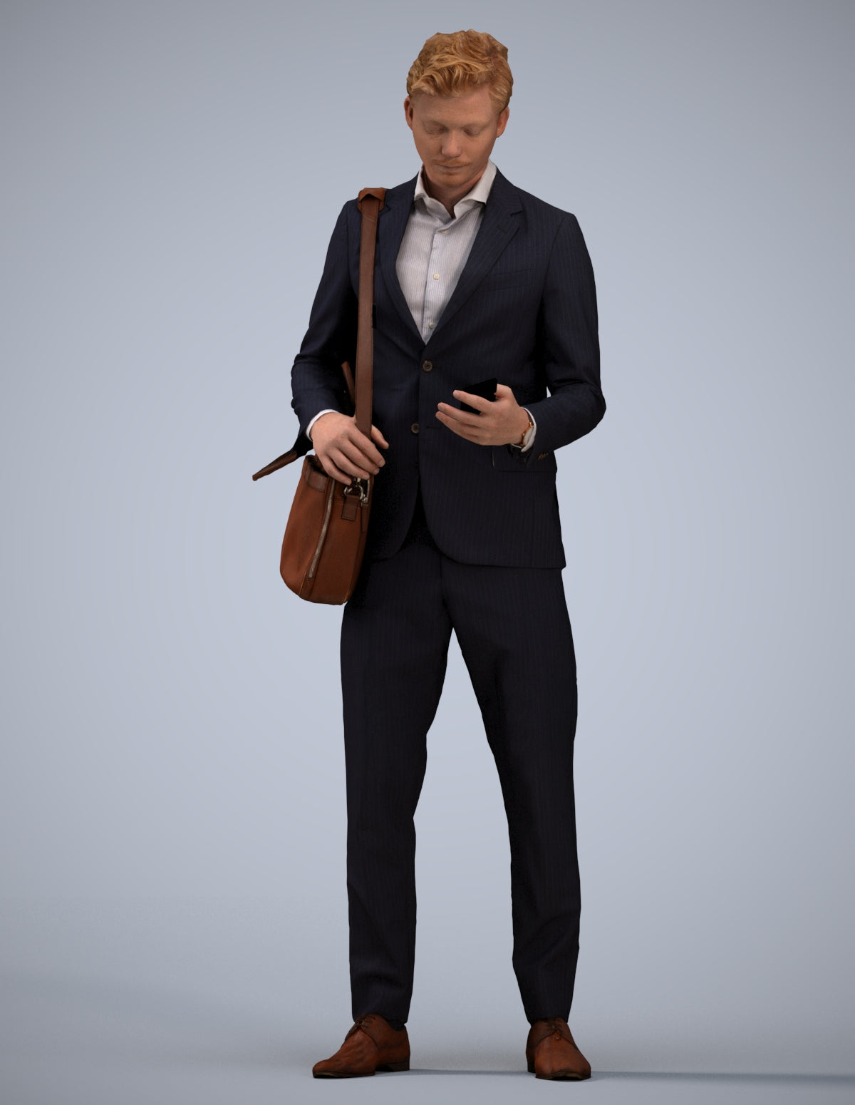 realistic 3D man business, scanned archviz people for Blender and 3ds Max