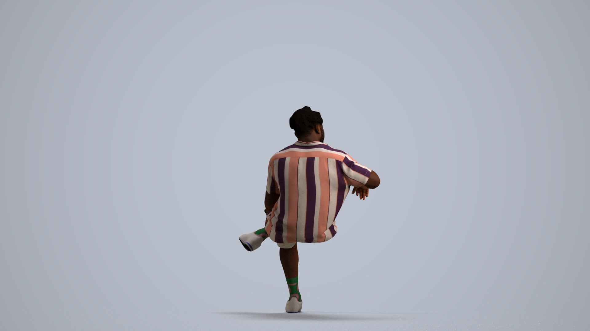 realistic 3D human man casual sitting, archviz people FBX OBJ for Blender, front view render