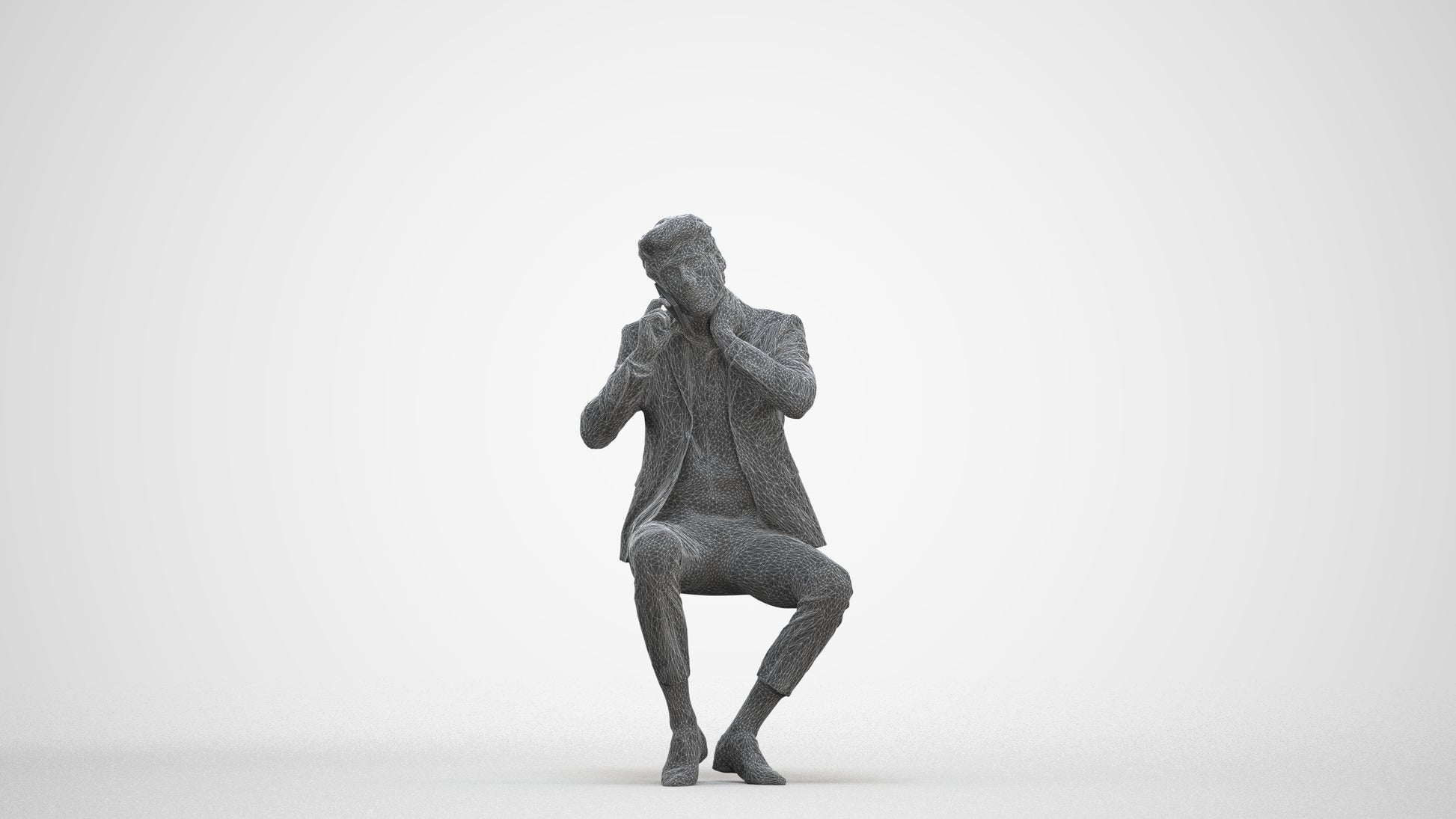 realistic 3D human man business, archviz people FBX OBJ for Blender, three-quarter front view render