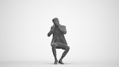realistic 3D human man business, archviz people FBX OBJ for Blender, three-quarter front view render