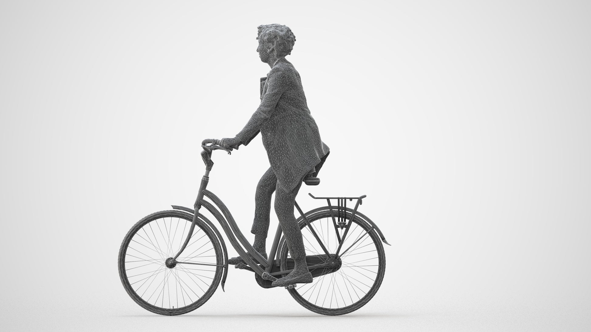 realistic 3D people woman business cycling, render-ready for V-Ray and Corona, FBX OBJ, square thumbnail