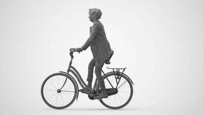 realistic 3D people woman business cycling, render-ready for V-Ray and Corona, FBX OBJ, square thumbnail