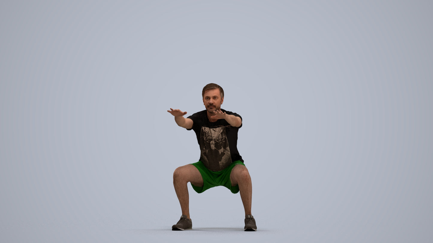 realistic 3D people man sport, render-ready for V-Ray and Corona, FBX OBJ, standing pose render