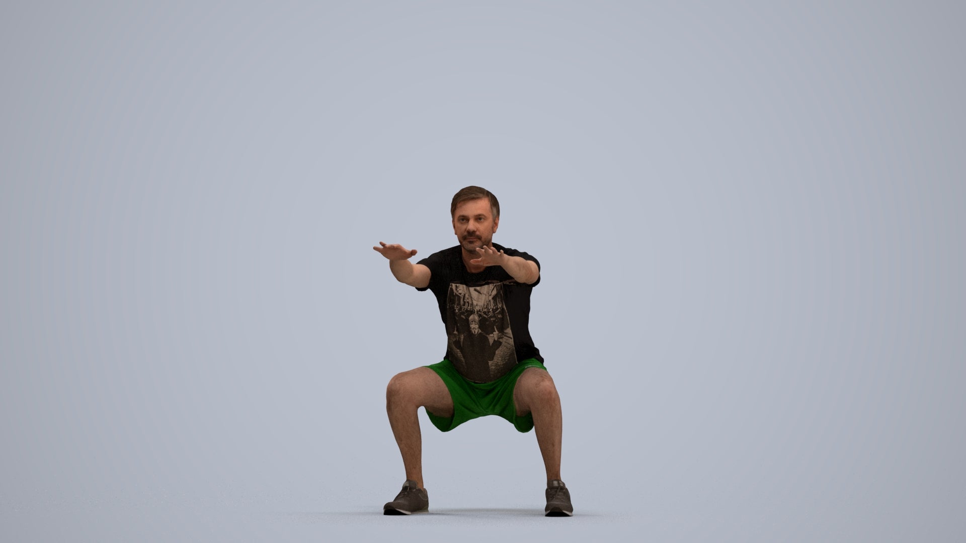realistic 3D people man sport, render-ready for V-Ray and Corona, FBX OBJ, standing pose render