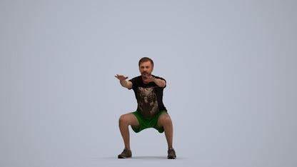realistic 3D people man sport, render-ready for V-Ray and Corona, FBX OBJ, standing pose render