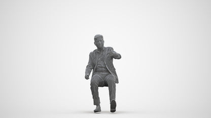 realistic 3D human man business driving, archviz people FBX OBJ for Blender, three-quarter front view render